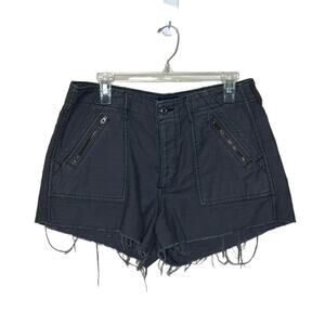 American Eagle gray fringe mid waist shorts size 12